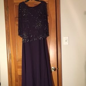 Full length gown/dress.  J Laxmi.  Plum. Size 16.